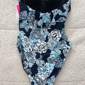 Lilly Pulitzer Navy and Light Blue Floral One Piece